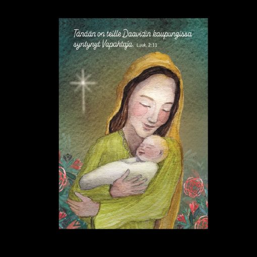 Joulukortti Jeesus ja Maria