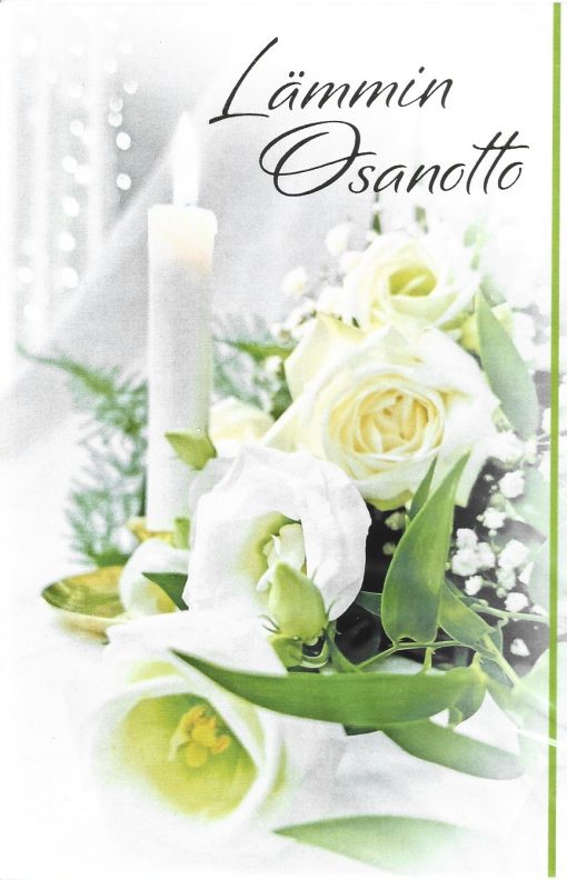 Osanottokortti (2-os.) (Ruusu ja kynttilä)